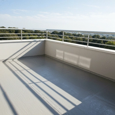 Waterproofing membrane application on balcony
