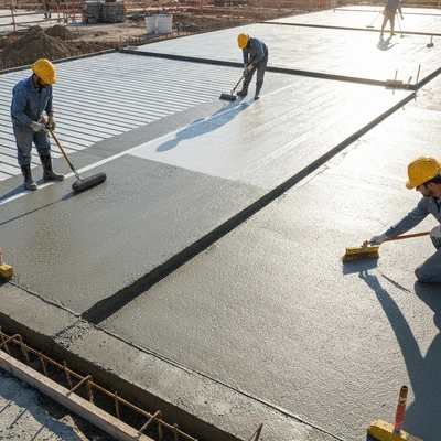 Concrete waterproofing work in progress