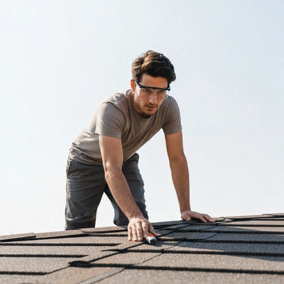 User checking roof for leaks