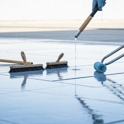 Waterproofing process in action