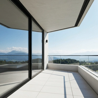 Successful waterproofed balcony with a scenic view